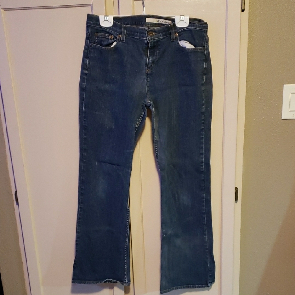 DKNK JEANS Women's Wide Leg Jeans in Dark Blue SIZE. 14